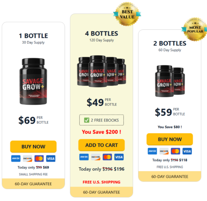 Savage Grow Plus Price